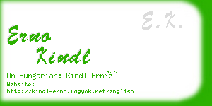 erno kindl business card